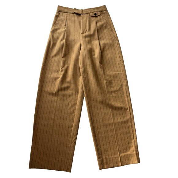 Madewell Pants - Madewell The High Rise Rosedale Straight Pant Womens 2 Brown Pinstripe Pleated 2